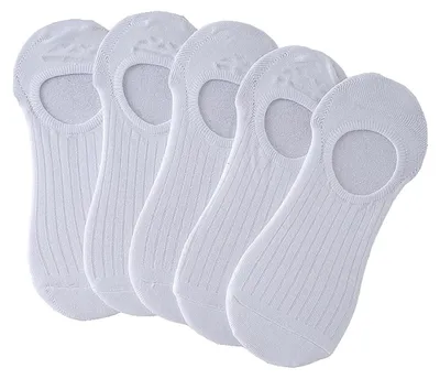 Image de Chaussettes Invisibles Fines Antidérapantes en Coton Unise...|Blancs 34–40 EU