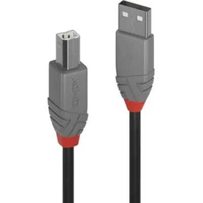 Produktbild von LINDY USB 2.0 Kabel Typ A/B Anthra Line M/M 3m schwarz