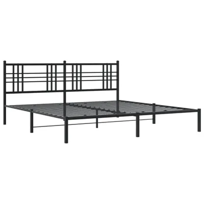 Produktbild von Bettgestell mit Kopfteil Metall Schwarz 183x213 cm