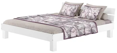 Produktbild von Massivholzbett 200x200 Buche Großfamilienbett Doppelbett waschweiß wählbares Zubehör 60.86-20Wohne Zubehör