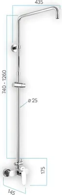 Obrázok produktu pre Mereo Nástenná sprchová batéria Eve 150 mm so sprchovou tyčou bez príslušenstva - CBE60104SE