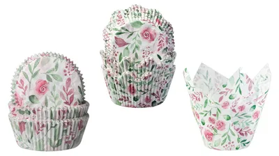 Produktbild von Demmler Förmchen "Rosen"- 3 Sorten mit Rosenmuster - 60 Muffinförmchen, 40 Kronenbackförmchen, 24 Tulip Wraps