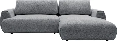 Produktbild von Ecksofa mit Schlaffunktion - Ecke rechts - melierter Stoff - Grau - MONELIA