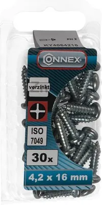 Produktbild von Connex Blechschraube Pank 4,2x16 30 Stück VZ - KY4064216