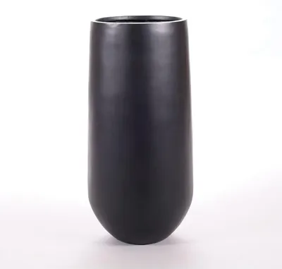 Produktbild von Elegant Einrichten | Pflanzkübel | Fiberglas | rund konisch | D40xH80cm | elegant schwarz-matt.