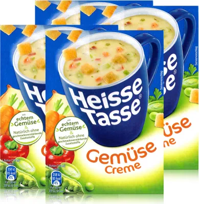 Produktbild von Heisse Tasse Gemüse Creme mit Croûtons 3 Beutel á 17,3g (4er Pack)