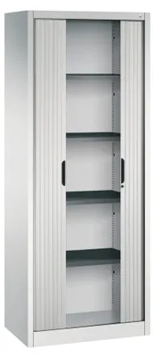 Produktbild von C+P Aktenschrank Omnispace mit Rollladen, 5 Ordnerhöhen, H1980xB800xT420mm Front Lichtgrau Korpus Lichtgrau