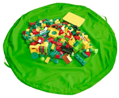 Obrázek produktu pro EDUPLAY 100012 Sáček na úklid a hrací deka 2v1, 100% polyester, Ø 135 cm, zelená barva