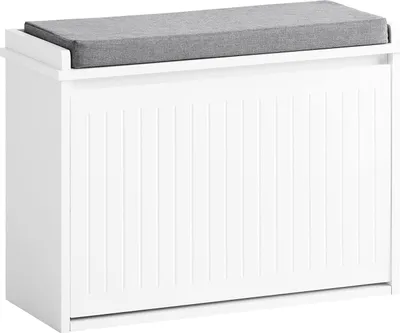 Immagine prodotto di SoBuy Scarpiera con cuscino imbottito e scarpiera a ribalta 60x26x46cm - Bianco