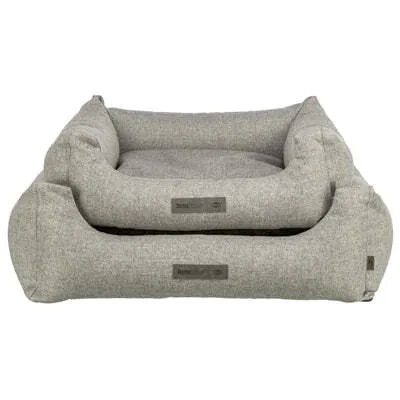 Image de Lit Trixie MATTEO, rectangulaire avec bord en coussin, tissu, gris clair