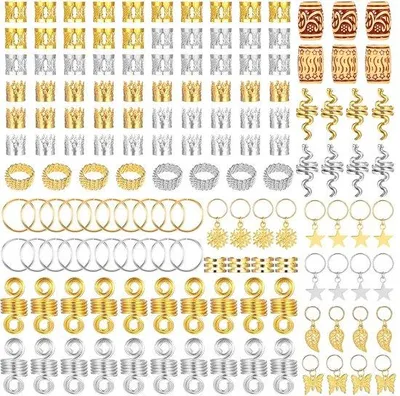 Immagine prodotto di Accessori per capelli per dreadlocks, articoli da donna, 146 pezzi, in metallo, a spirale, con elastici