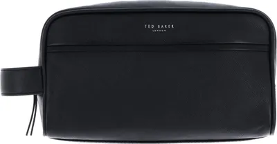 Produktbild von Ted Baker Leder Kulturbeutel Samberg Tie Bar Detail Washbag Black schwarz
