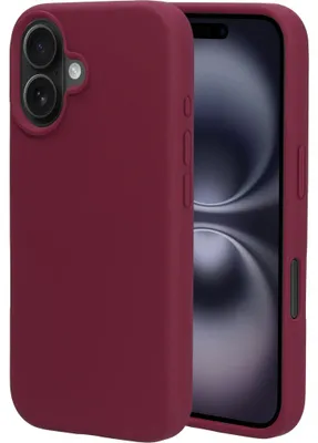 Produktbild von Mobiparts iPhone 16 Silikon Hülle Backcover - Plum Red