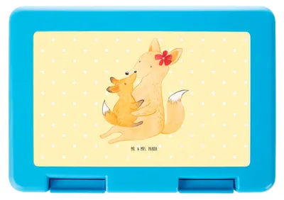 Produktbild von Mr. & Mrs. Panda Bento Box Fuchs Mama - Gelb Pastell - Geschenk, Bentobox, Schoß, Picknickbox, Mami, Muttertag, Vesperbox, Mutter, Lebensmittel Aufbewahrungsbox, Lunchbox