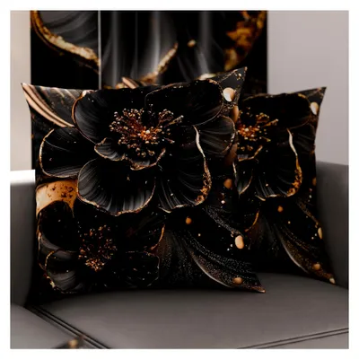 Produktbild von Set mit 2 Kissenbezügen 40 x 40 cm aus Mikrofaser, Dekokissen für Schlafzimmer und Wohnzimmer, Blumenmuster