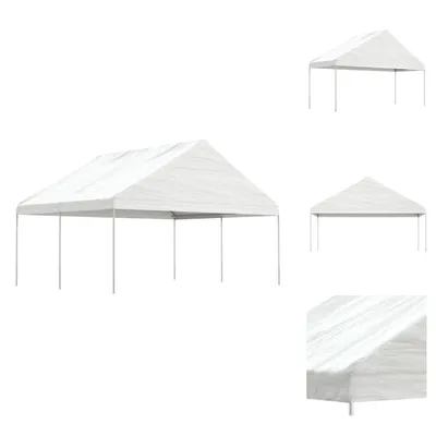 Productafbeelding van vidaXL Paviljoen met dak, wit, 4,46 x 5,88 x 3,75 m, polyethyleen - Paviljoenen & feesttenten