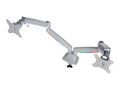 Produktbild von Kensington SmartFit One-Touch Dual Monitor Arm - Befestigungskit - einstellbarer Arm - für 2 Monitore - Metall - silbergrau - Bildschirmgröße: 33-81.3 cm (13"-32")