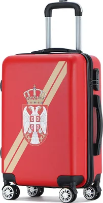 Produktbild von VERTICAL STUDIO "SERBIA" 20" Handgepäck Koffer mit Länder-Design, Teleskop-Griff, 4 Rollen, Zahlenschloss, 33L Volumen, leicht & robust | VS-155