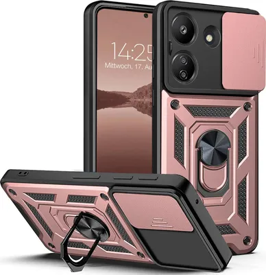 Produktbild von Armor Handyhülle für Xiaomi Redmi 13C Kameraschutz Handy Panzer Case Cover Schutzhülle Outdoor Farbe: Rosegold