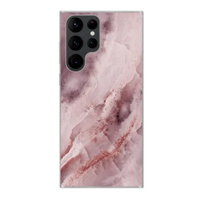Produktbild von MuchoWow® Handyhülle Schutzhülle Hülle für Samsung Galaxy S22 Ultra Naturstein - Rosa - Luxus Silikon Softcase Handy Hülle - Abbildung