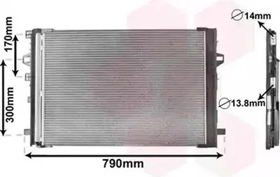 Produktbild von VAN WEZEL 30015701 Kondensator Klimaanlage Klimakondensator passend für MERCEDES-BENZ B-Klasse (W246, W242) +Trockner
