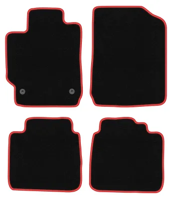 Zdjęcie produktu dla Dywaniki samochodowe welurowe CARLUX-RED do: Toyota Camry VII (2007-2011, sedan) czarne z czerwonym obszyciem, z mocowaniami