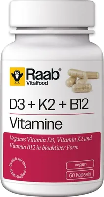 Produktbild von Raab Vitalfood Vitamin D3 K2 B12 Kapseln 60 St