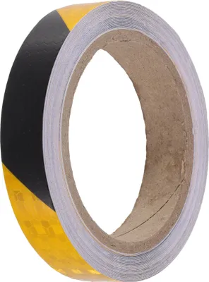 Produktbild von Reflektierendes Band, 2cmx8m, wetterfest, PVC, schwarz und gelb