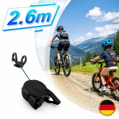 Image de Câble de remorquage de 2,6 mètres, câble de traction pour vélo, VTT, vélo pour enfants, portable, rétractable, vélo de montagne