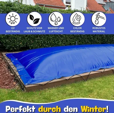 Produktbild von Aufblasbare Poolabdeckung Rechteckpool 700 x 350 cm I Rechteck Pool 7 x 3,5 m I blau (RAL5002)