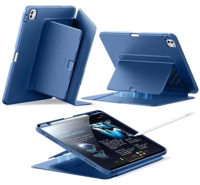 Produktbild von Schutzhülle mit Klappe für iPad Pro 11" 5/6 2025/2024, ESR Flip Hybrid, Dunkelblau