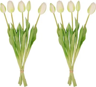 Produktbild von Weiß/Grüner Tulpenstrauß - 10 Stück - Art Tulips - 42 cm