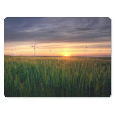 Produktbild von MuchoWow® Mauspad Mousepad Windmühle - Sonne - Gras 23x19 cm - Mousepads - Maus Mat - Pad - Mausunterlage - Schreibtischunterlage - Mauspad
