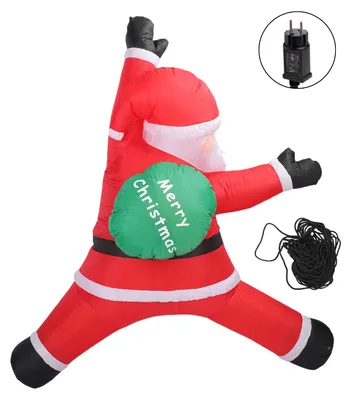 Produktbild von 8,2 Fuß aufblasbare Weihnachts-Kletter-Weihnachtsmann-HofNachbildungation mit Geschenkbeutel, integriertem LED-Licht für Wand, Garten, UrlaubsNachbildungation, EU