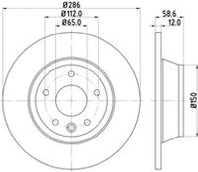 Produktbild von 2x HELLA 8DD 355 113-841 Bremsscheibe Hinterachse