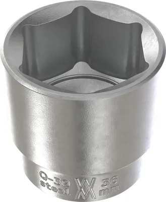 Produktbild von 36mm Sechskant Steckschlüssel-Einsatz 1/2 Zoll aus CV-Stahl verchromt I Sechskant-Nuss mit Antrieb 12,5mm (1/2") von WIESEMANN 1893 I 80805