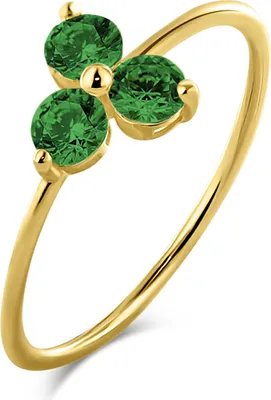 Produktbild von Ring aus 14K Gelbgold mit grünem Zirkonia