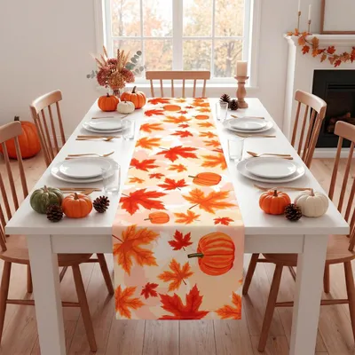 Immagine prodotto di Tovaglia decorativa autunnale, lavabile, 180x33 cm, in poliestere