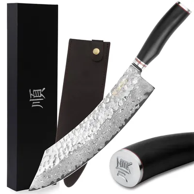 Immagine prodotto di Coltello da cucina damascato professionale con manico in legno