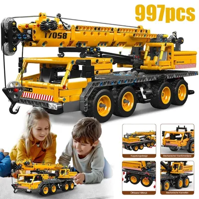 Produktbild von Kran Kranwagen 997 Teile Kranwagen Spielzeug Geschenk Modellbausatz Spannblöcke