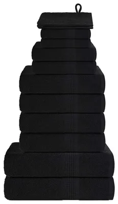 Immagine prodotto di vidaXL Set di 12 asciugamani FROGN Nero 360 g/m²