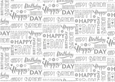 Produktbild von SUSY CARD Geschenkpapier "Typo Happy" (B)700 mm x (L)2 m auf Rolle