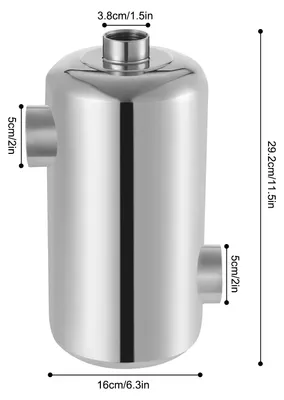 Obrázok produktu pre Vymenávač tepla pre bazén – vykurovanie bazéna – 28 kW – nerezová oceľ 304 – reverzné pripojenia – kapacita 150 m³ – max. 120 °C – 292 × 134 mm