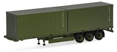 Produktbild von Herpa 747240 -1/87 Containerauflieger 3achs mit 2 x 20ft. Container "Bundeswehr"