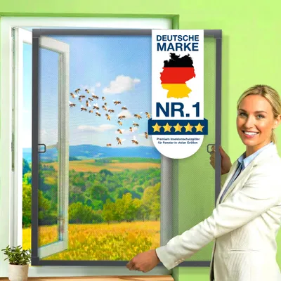 Produktbild von KESSER® Fliegenschutzgitter für Fenster mit Aluminium Rahmen Fliegengitter Fliegenschutz Insektenschutz