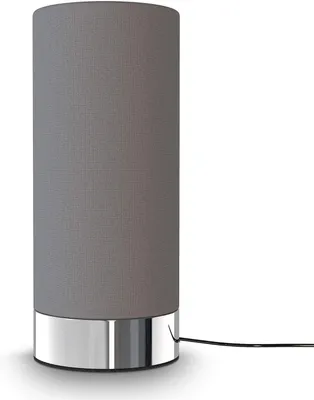 Produktbild von Nachttischlampe Touch Dimmbar E14 Tischlampe mit Stoffschirm Chrom Grau 3 Stufen Leselampe Schlafzimmer Wohnzimmer Büro Dekolampe
