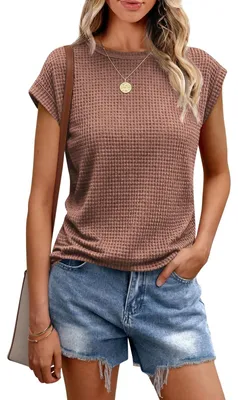 Immagine prodotto di Solidchoice - T-shirt a maniche corte da donna, con scollo rotondo, ideale per l'estate
