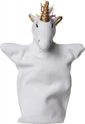 Produktbild von Märchen Einhorn Handpuppe 28 cm, für Allergiker und Kleinkinder geeignet