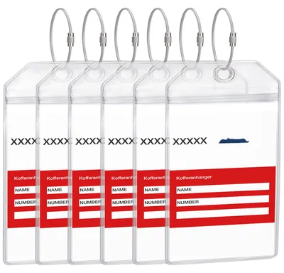 Image de Remorques transparentes pour bagages, lot de 6, 19 x 11 cm, étanches, pour les voyages