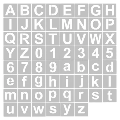 Produktbild von 62 Stück 5-Zoll-Schablonen für Buchstaben und Zahlen, wiederverwendbar, waschbar, Alphabet, umweltfreundliche PET-Kunsthandwerksvorlagen zum Malen auf Holz, Stoff, Wand, Tür, Dekoration, Heimschild